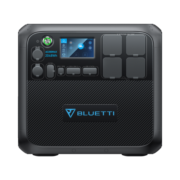 Bluetti Portable Generator 2200W With 350W Solar Panel Included, AC200MAX 2048Wh Solar Generator W/ 4 2200W AC Outlets, Expandable to 8192Wh for Home Backup